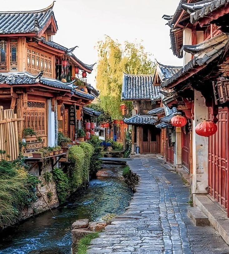 calle de la ciudad de lijiang ,china